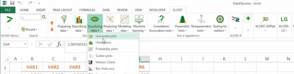 Bannière XLSTAT pour statistiques dans Excel